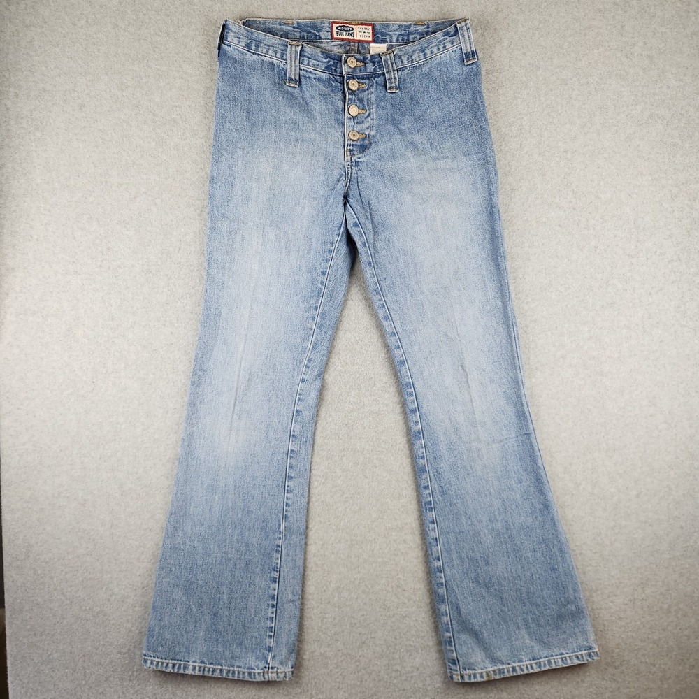 Vintage Old Navy Wide Leg Flare Jeans Women's Size 10 Button Fly 100% Cotton Y2K